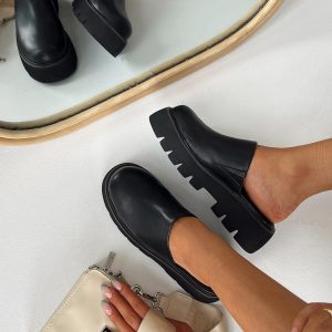 Marcie Slide On Flats Black