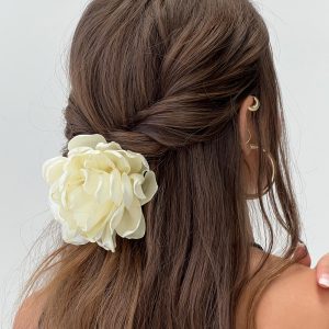 Rueth Hair Clip & Scrunchie Pack Cream