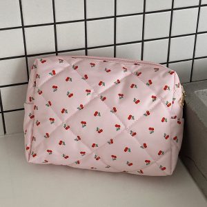 On A Cloud Quilted Pouch Pink Cherry