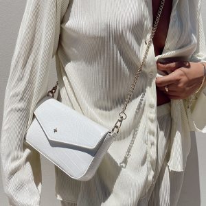 Peta & Jain Munroe Crossbody Bag White Croc