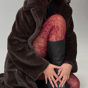 Ammelia Sheer Lace Tights Red