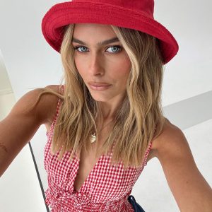 Summer Salt Terry Bucket Hat Red