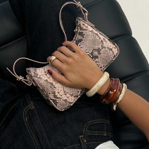 Jaxen Shoulder Bag Pink Snake