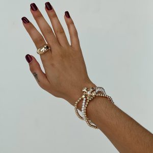 Chani Flower Beaded Bracelet Pack Gold