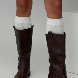 Sabryna Over Knee Socks White