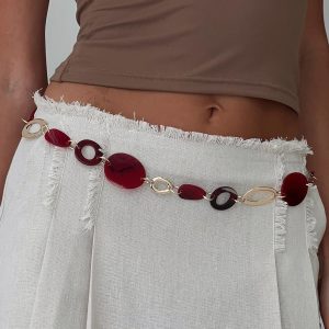 Felon Beaded Chain Belt Gold / Red