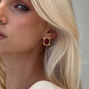 Jaquetta Earrings Red / Gold