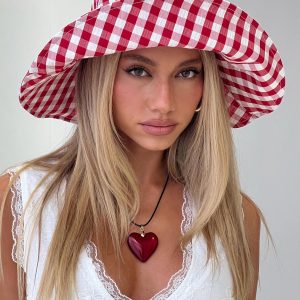 Leina Hat Red Gingham