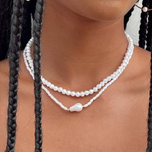 Misuraca Pearl Necklace Set Gold