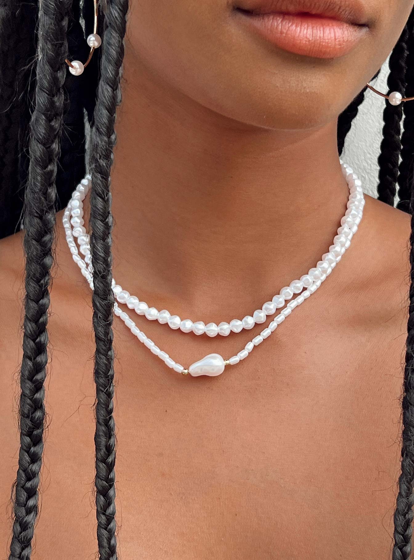 Misuraca Pearl Necklace Set Gold