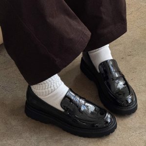 Face The Wind Faux Leather Loafers Black