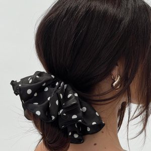 Yennifer Polka Scrunchie Black