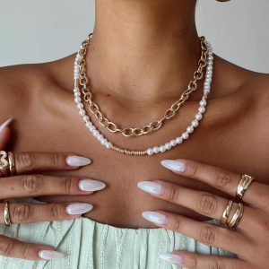 Mathias Necklace Gold / Pearl