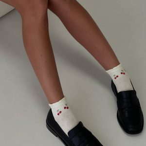 Vesira Frill Socks Cherry