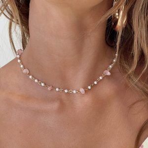 Floyd Necklace Gold / Pink