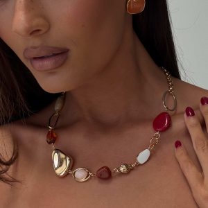 Quincie Necklace Gold / Red