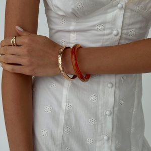 Rhi Rhi Diamante Resin Cuff Pack Brown / Gold