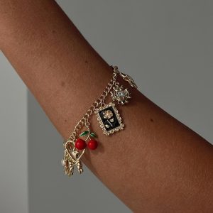 Cherry Dreams Charm Bracelet Gold