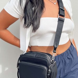 Lonnie Eco Nylon Crossbody Bag Black