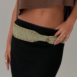 Spheres Stud Belt Sage / Gold