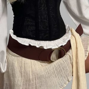 Amberlyn Faux Suede Belt Brown