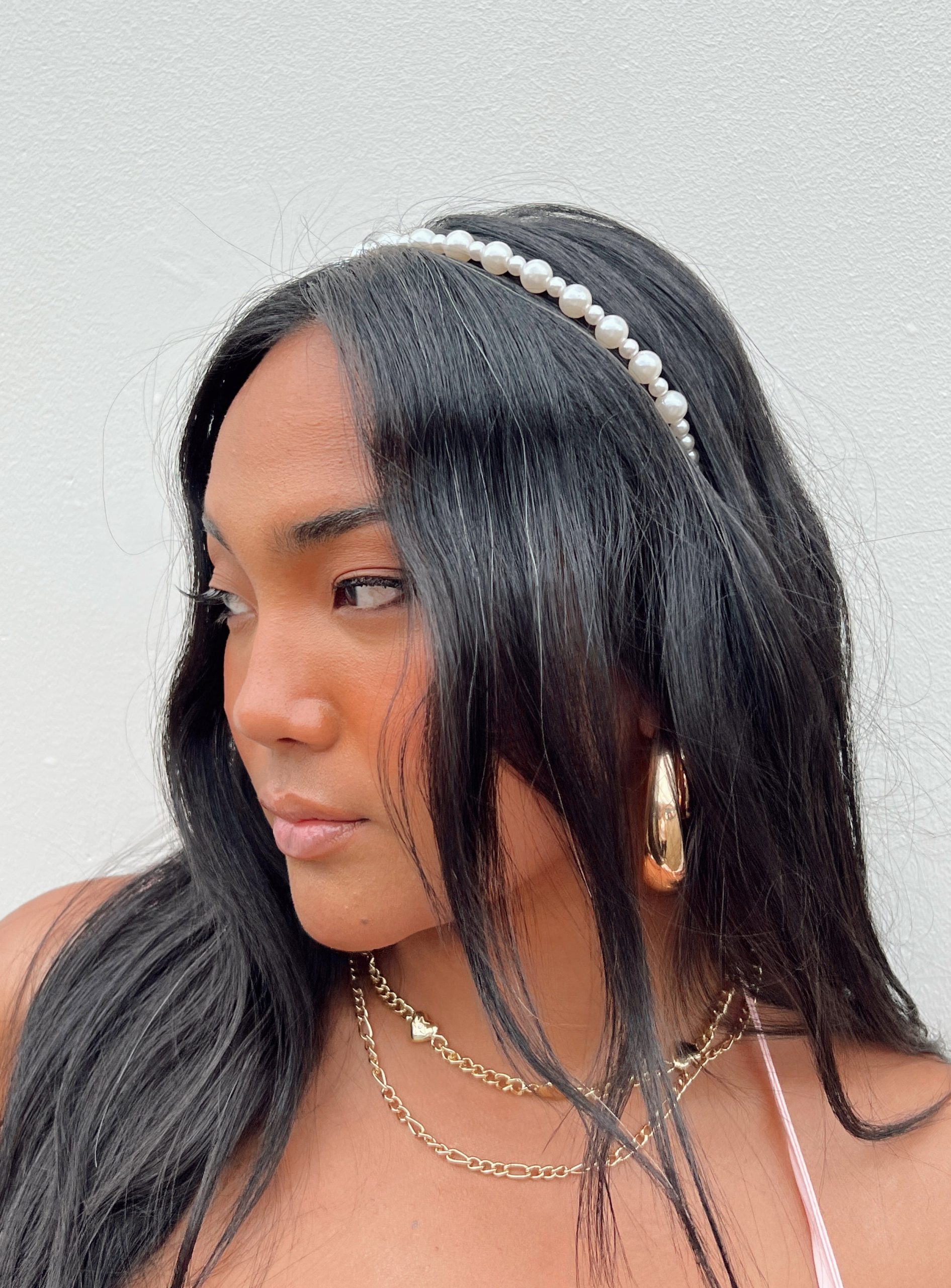Aiyla Pearl Headband White - Image 4
