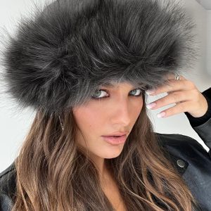 Mikella Faux Fur Hat Grey