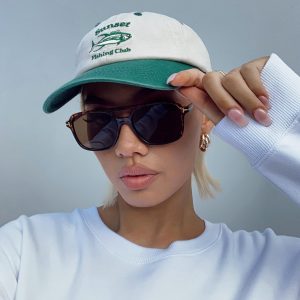Sunset Fishing Club Dad Cap Green