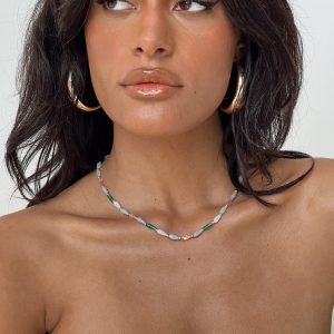 Nadia Beaded Necklace Blue Multi