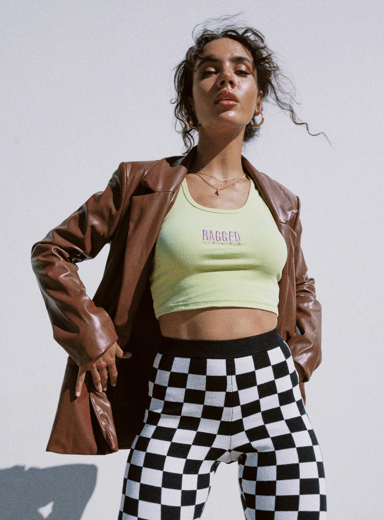 Morrison Faux Leather Blazer Brown - Image 9