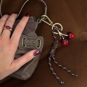 Tell Me More Cherry Keychain Gold