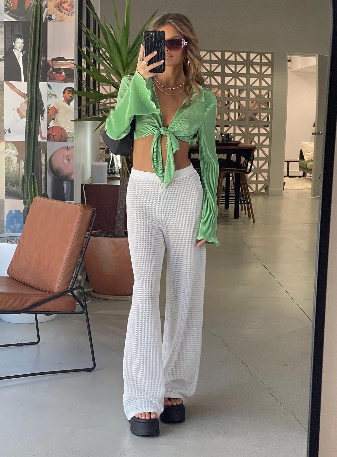 Santa Monica Knit Pants White - Image 6