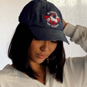 Oritz Motorcycle Dad Cap Dark Denim