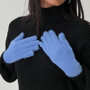 Prichard Fluffy Gloves Blue