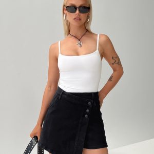 Kaycie Wrap Skort Black Denim
