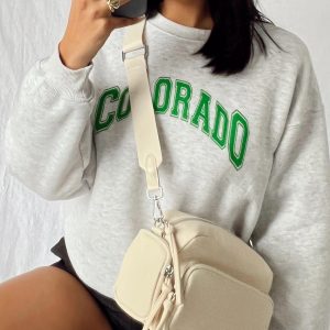 Lonnie Eco Nylon Crossbody Bag Beige