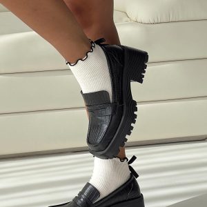 Reina Loafers Black Croc