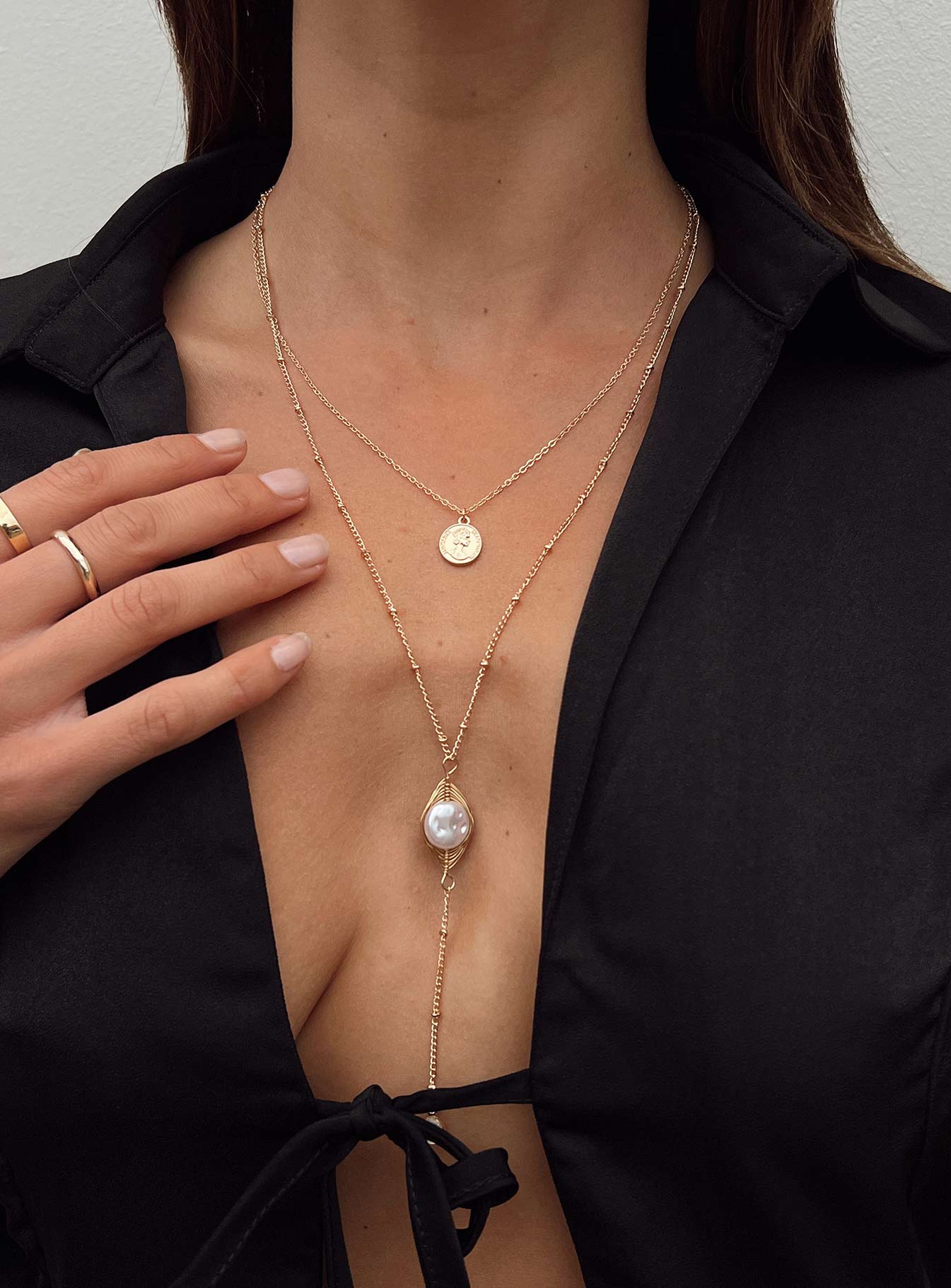 Haddon Pearl Necklace Gold