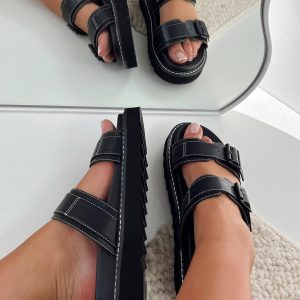 Ma Belle Sandals Contrast Stitch