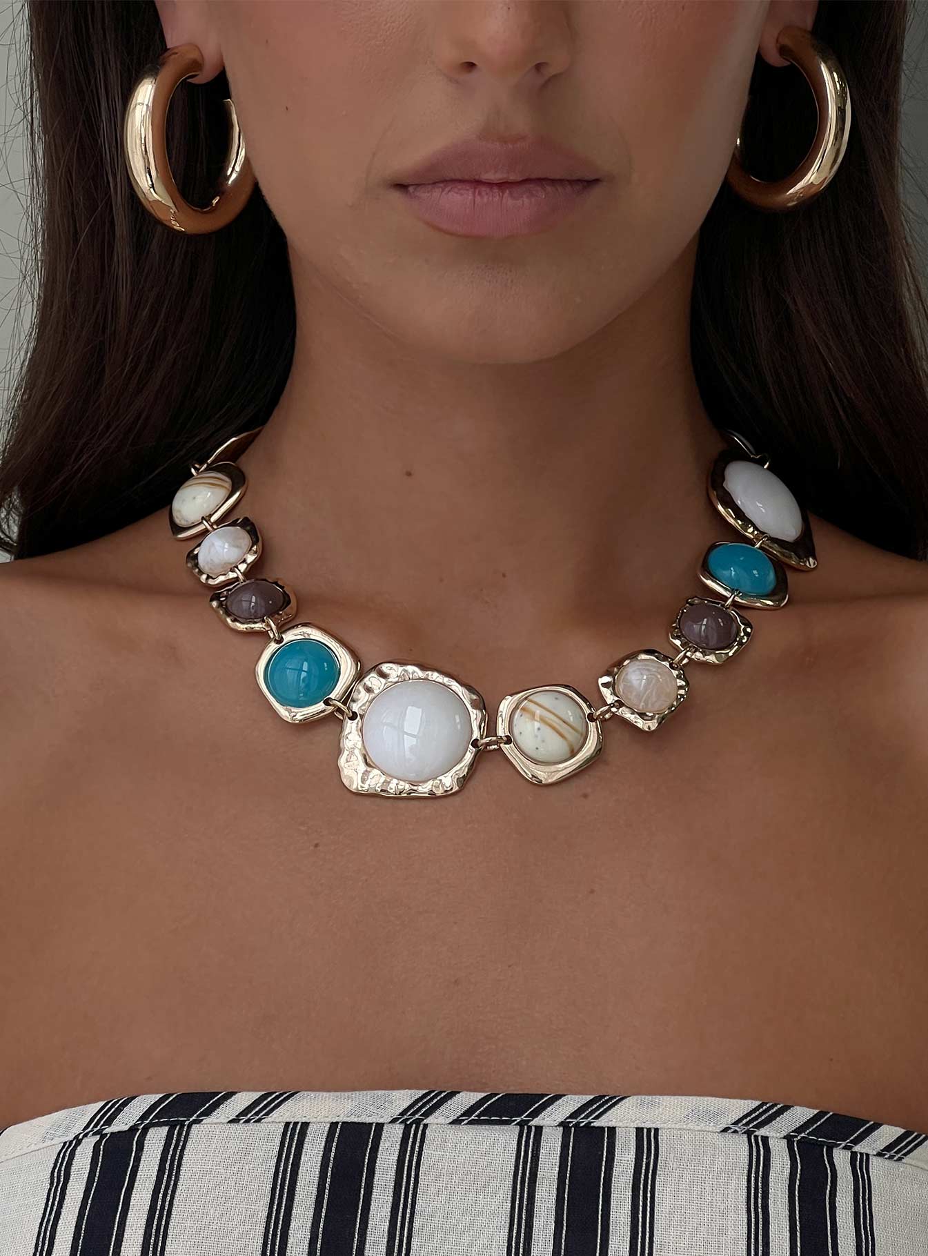 Evelynne Gemstone Necklace Gold