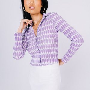 Elody Long Sleeve Top Purple Multi