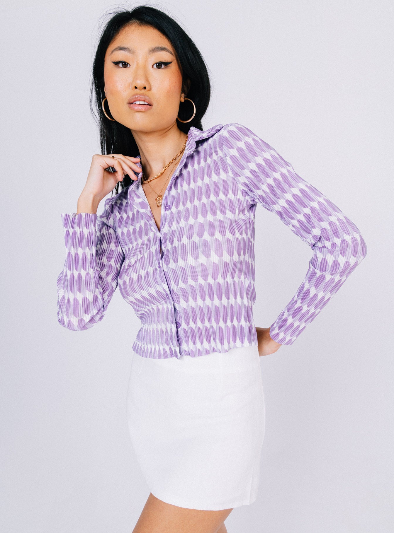 Elody Long Sleeve Top Purple Multi
