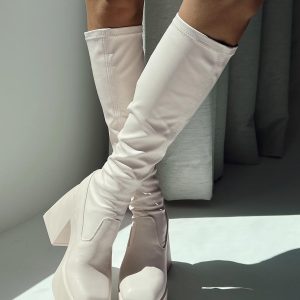 Windsor Smith BadGirls Buttermilk Stretch Sock Boots