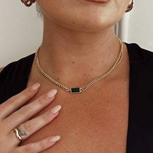Etienne Necklace Gold / Green