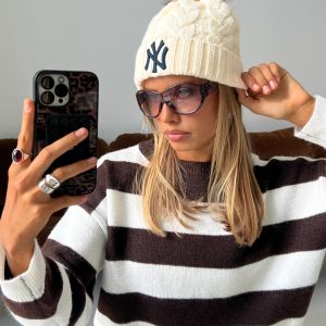 New York Yankees Knit Beanie Cream