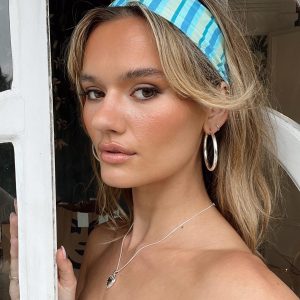 Aquamarine Headband Blue Stripe