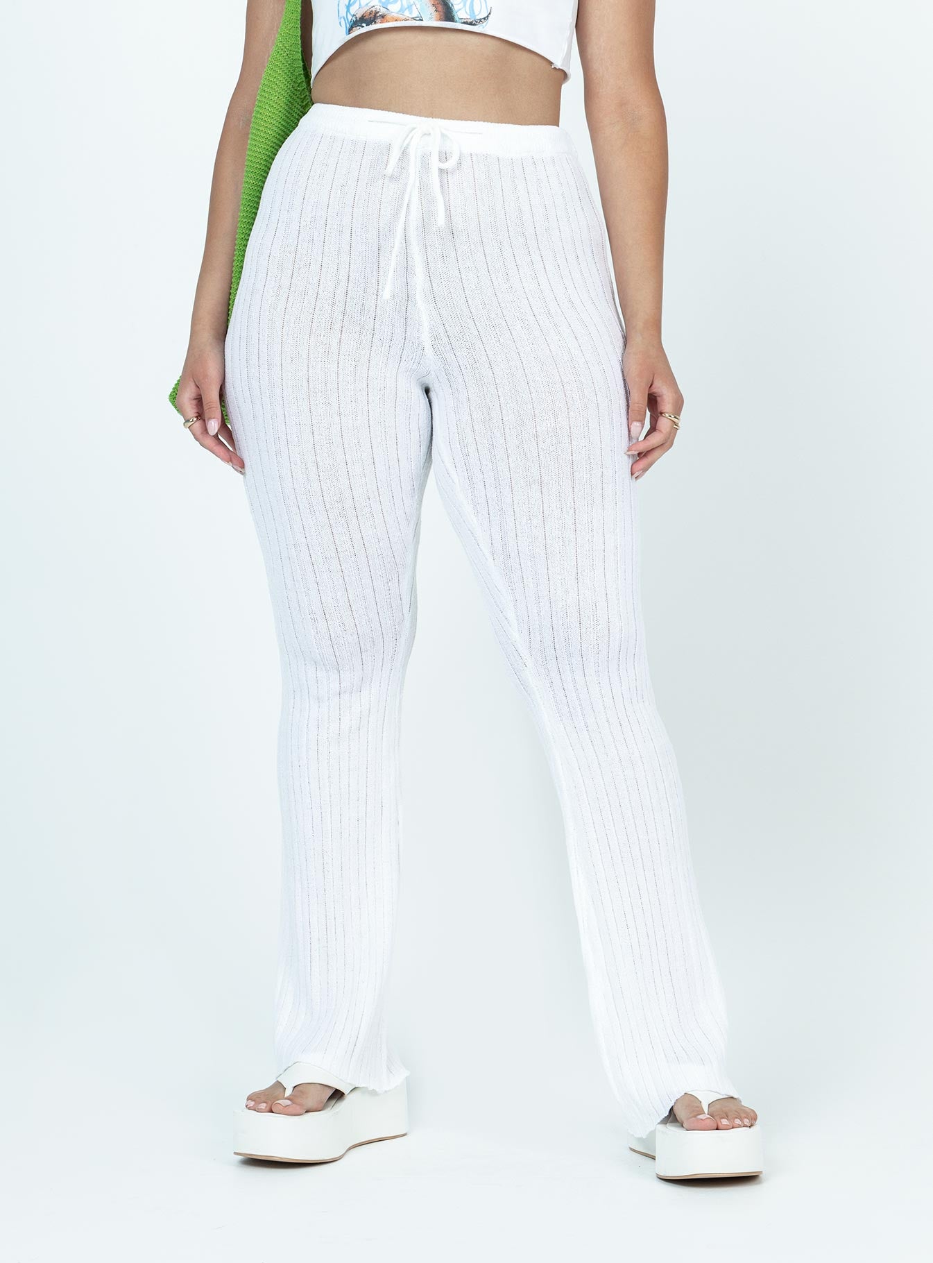 Santorini Knit Pant Ivory - Image 2