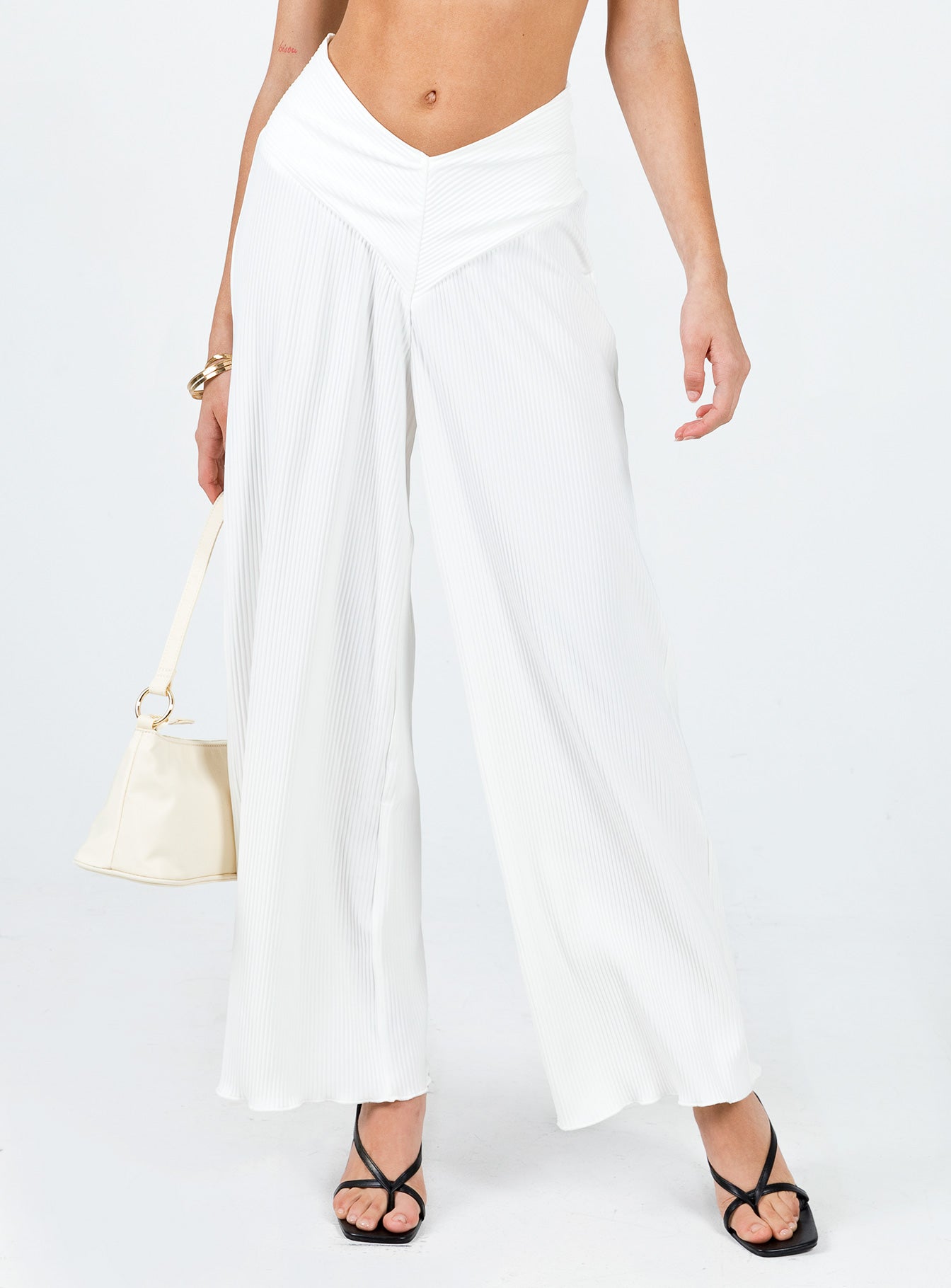 Mathea Plisse Pants Ivory - Image 2