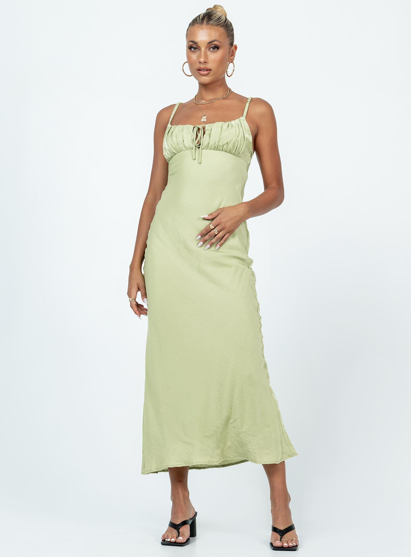 Nicoleta Midi Dress Green - Image 2