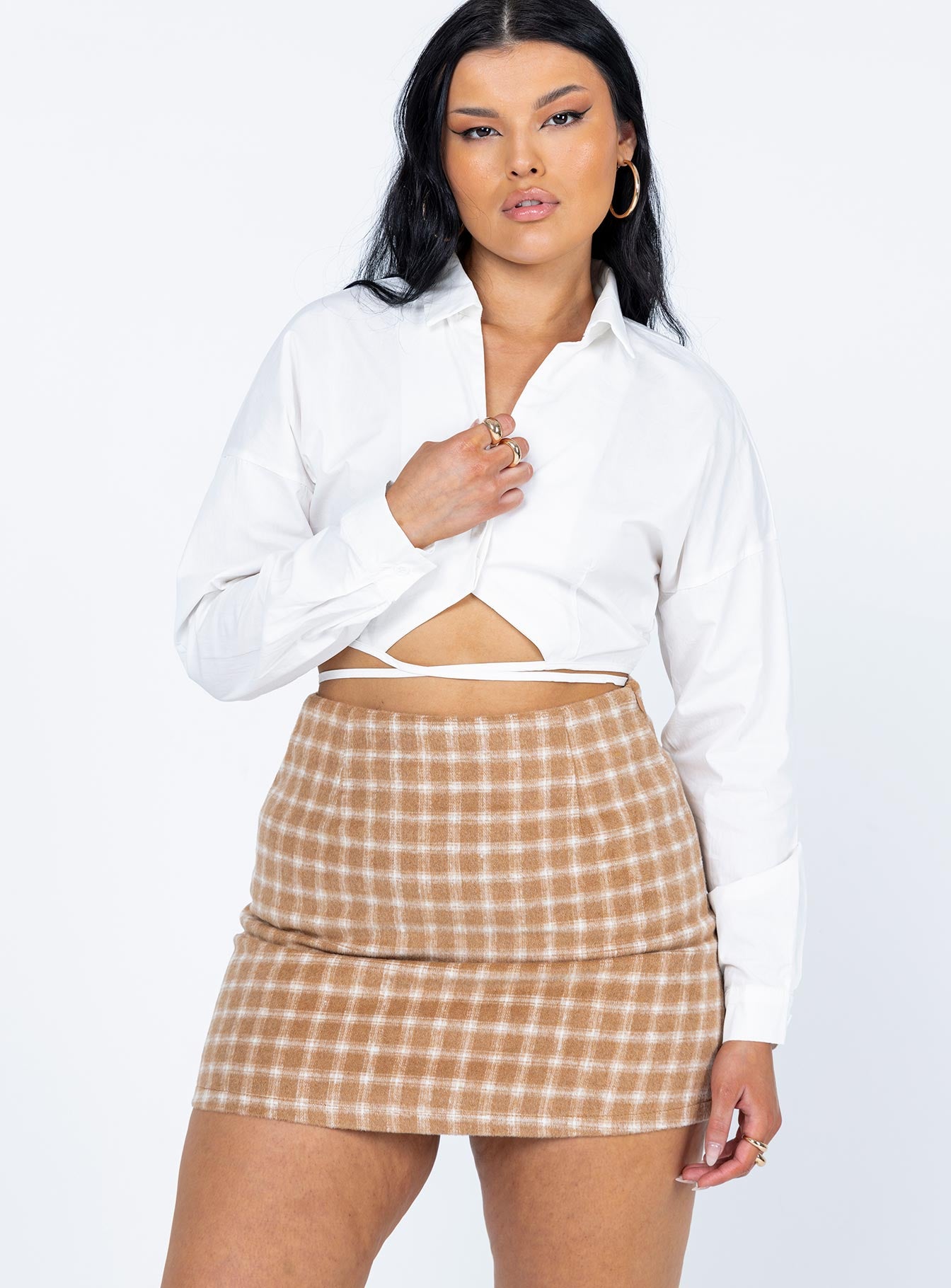 Gracia Mini Skirt Beige - Image 2